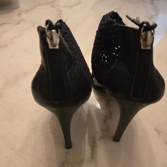L.A.M.B. by Gwen Stefani Black Woven Mesh Heels with Back Zip - Picture 8 of 8
